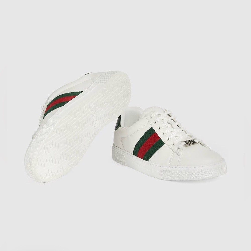 Men’s Gucci Ace Lace-Up Web Sneaker - Picture 11 of 12